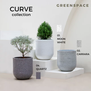 กระถางต้นไม้โพลีเมอร์ รุ่น Curve (กว้าง 30cm สูง 32cm)
