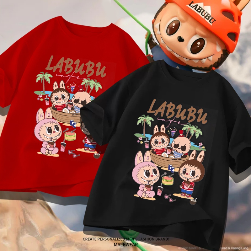 D874จัดส่งด่วนเสื้อยืดคอกลมลายLABUBUสวยผ้าดีใส่สบายฯ