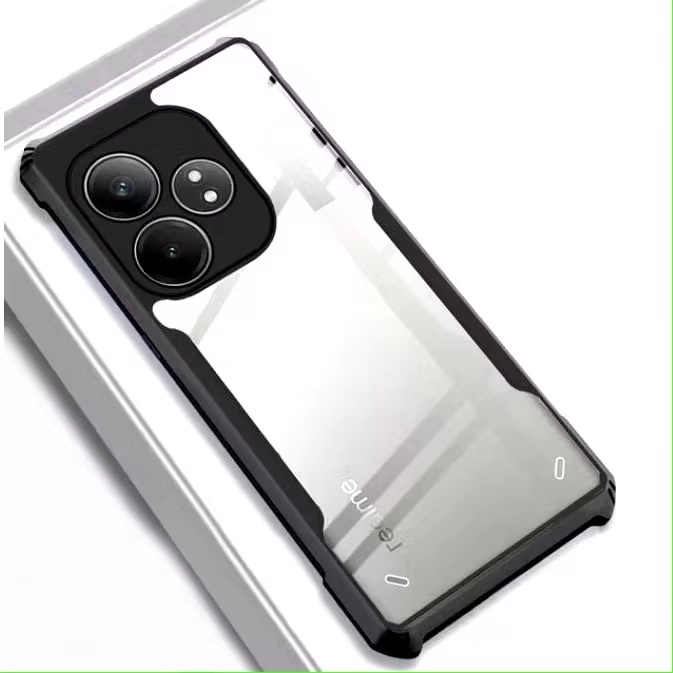 Realme GT6/Realme GT 6T/Realme GT Neo6 SE(พร้อมส่งในไทย)เคสกันกระแทกขอบสีหลังใสrealme GT Neo6 SE/realme GT6/realme GT 6T