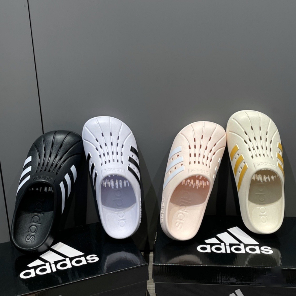 Adidas ADILETTE CLOG cavernous รองเท้าแตะลําลอง ระบายอากาศ เหมาะกับเดินชายหาด สําหรับผู้ชาย ผู้หญิง