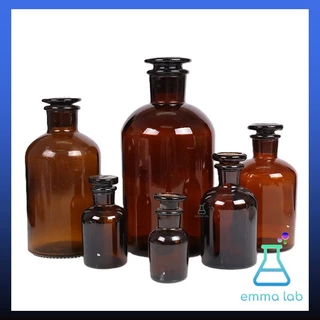 ขวดเก็บสารปากกว้าง จุกแก้ว สีใส สีชา Reagent Bottle - Wide Neck อุปกรณ์วิทยาศาสตร์