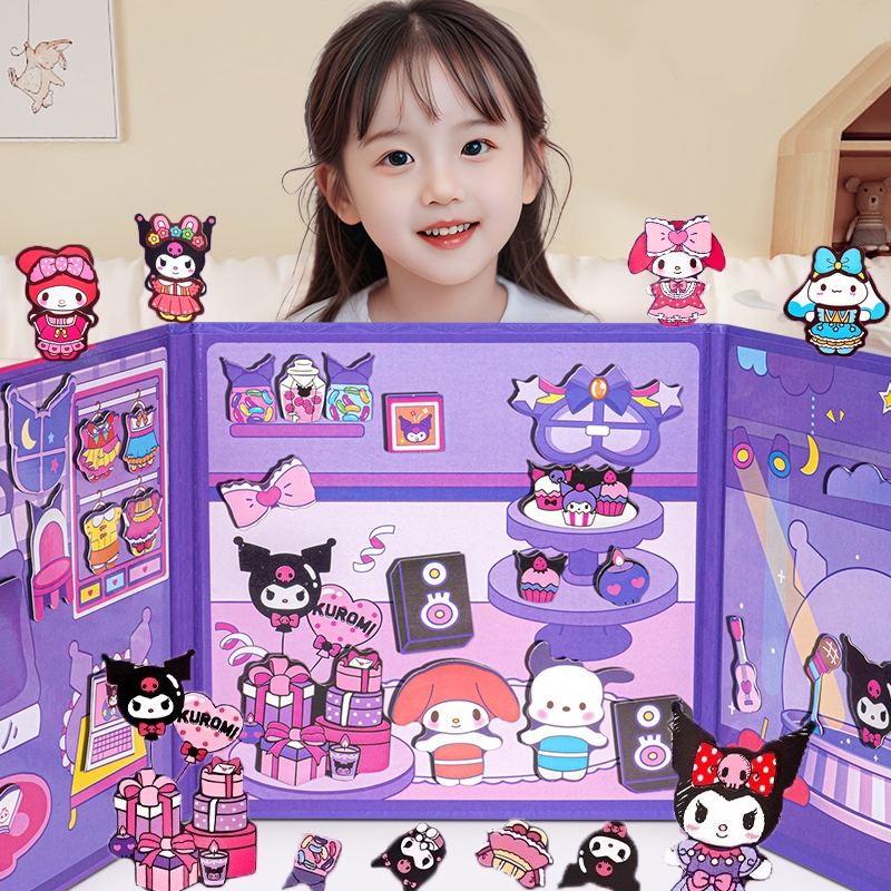 สมุดแม่เหล็ก ฉากแต่งตัว Magnetic Quiet Book หนังสือแฮนด์เมด หนังสือเงียบ ของเล่นเด็ก DIY(18x18cm)