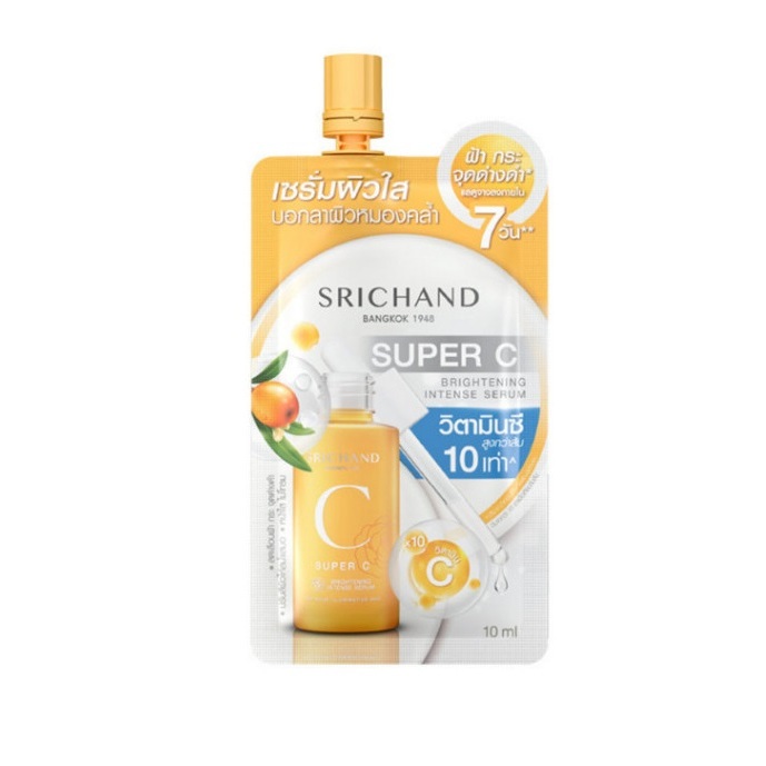 Srichand Super C Brightening Intense Serum 10 ml. ศรีจันทร์ ซุปเปอร์ ซี ไบร์ทเทนนิ่ง อินเทนซ์ เซรั่ม(1ซอง)