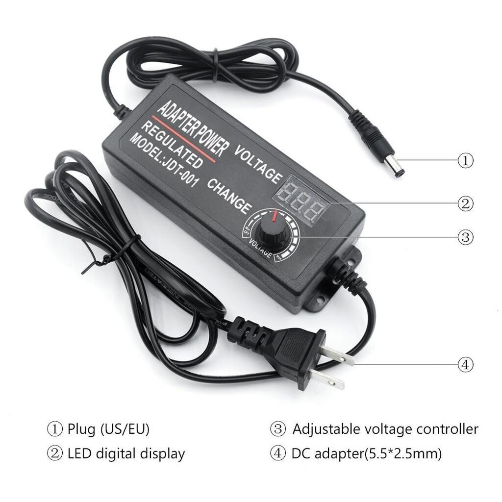 อะแดปเตอร์ อแดปเตอร์ชาร์จ AC/DC ปรับโวลท์ได้ 3-12V/5A มี Volt Meter ในตัว Adapter5.5 x 2.1MMหม้อแปลง - รูปที่ 4