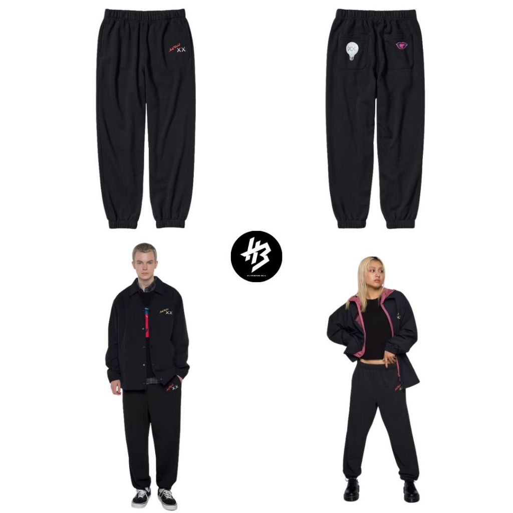 [ของแท้] KAWS + Warhol UT x Uniqlo Black Sweat Pants พร้อมส่ง