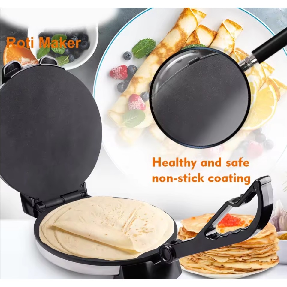 เครื่องทำตอร์ติญ่า เครื่องอุ่นแป้งเคบับ Crepe Maker สำหรับทำ Chapati Tortilla เครื่องอุ่นแผ่นแป้ง