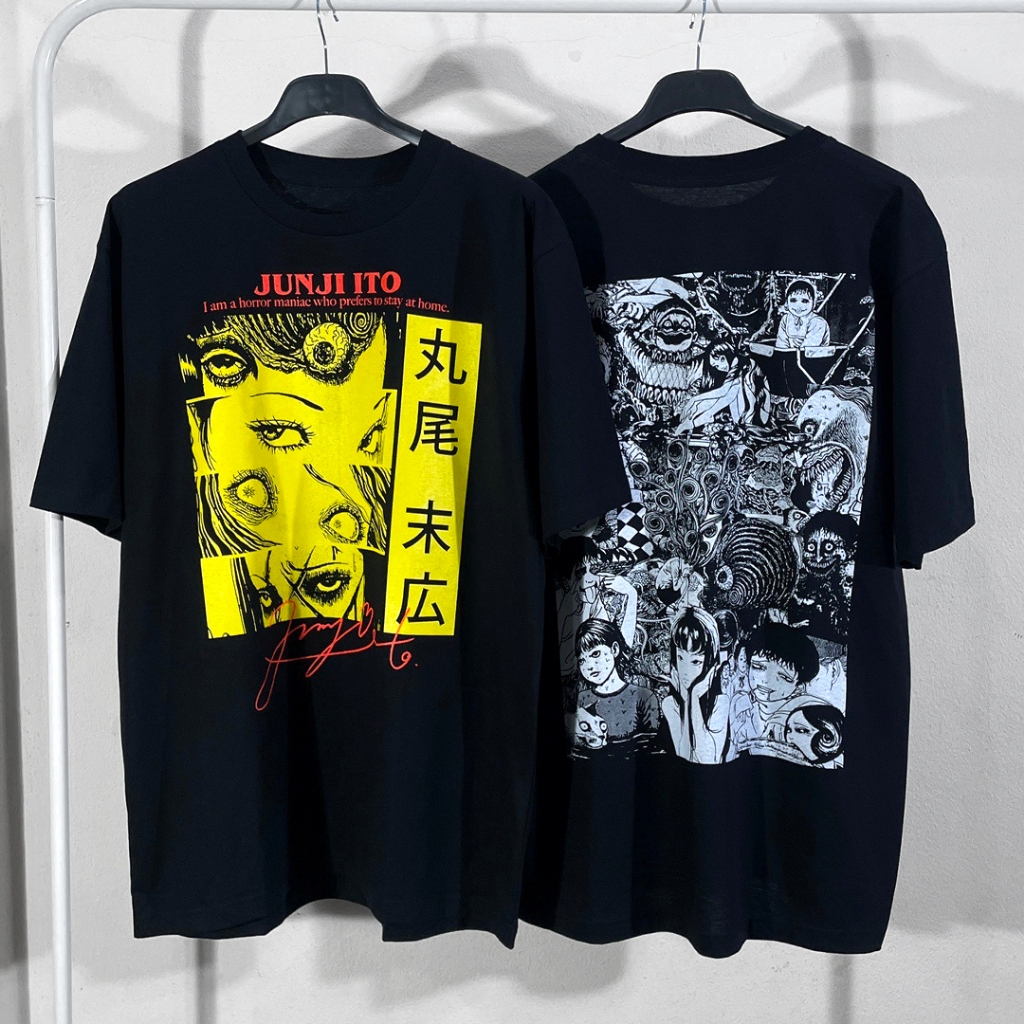 เสื้อยืดลายการ์ตูน มังงะ อนิเมะญี่ปุ่น JUNJI ITO (จุนจิ อิโตะ) สตรีทแฟชั่น คอกลม แขนสั้น UNISEX (JJI