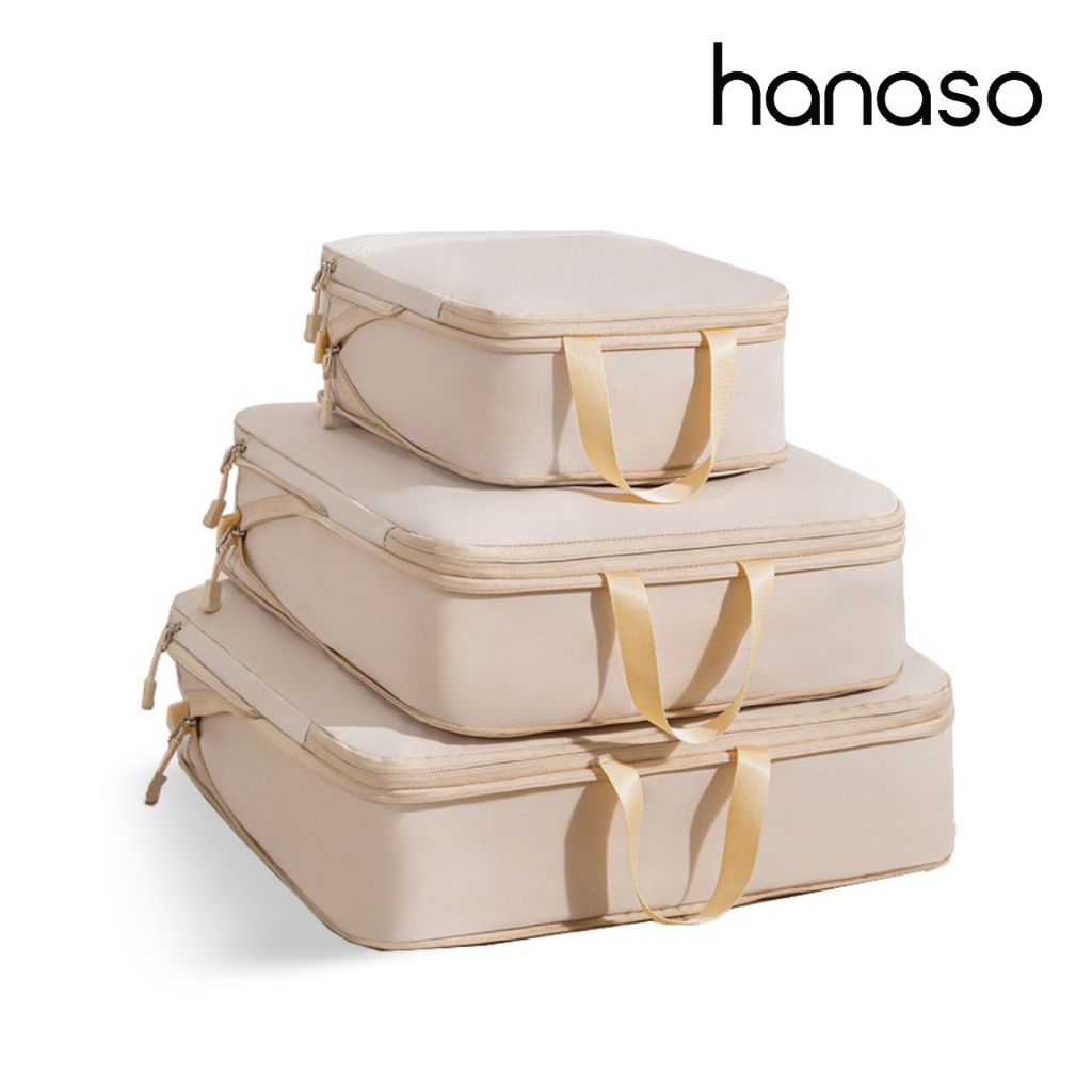 Hanaso กระเป๋าจัดระเบียบ 1เซ็ต 3ใบ กระเป๋าเก็บของ ถุงเก็บของ สำหรับเดินทาง ท่องเที่ยว ชุดเดินทาง travel organizer bag