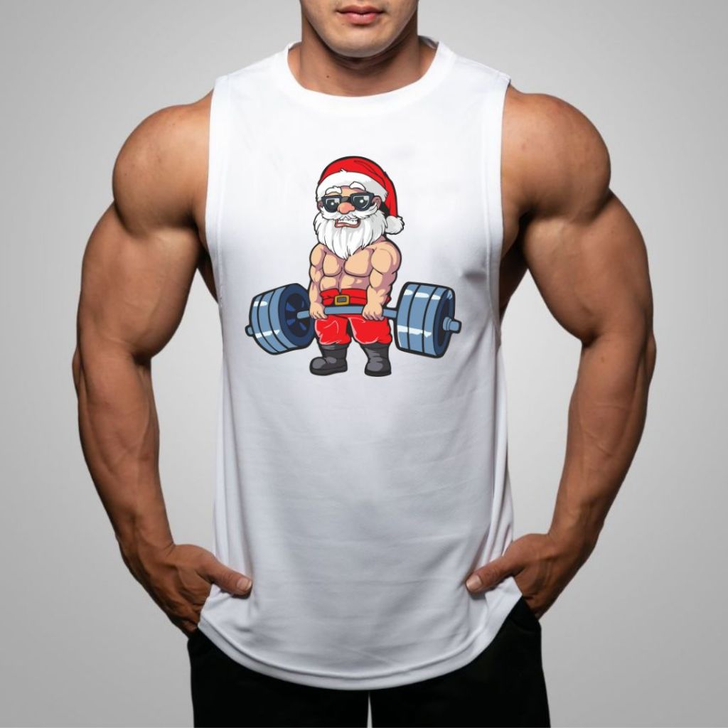 แซนต้า Muscle Santa เสื้อแขนกุดเว้าแขนกว้าง Drop Arm Sleeveless Muscle Shirt