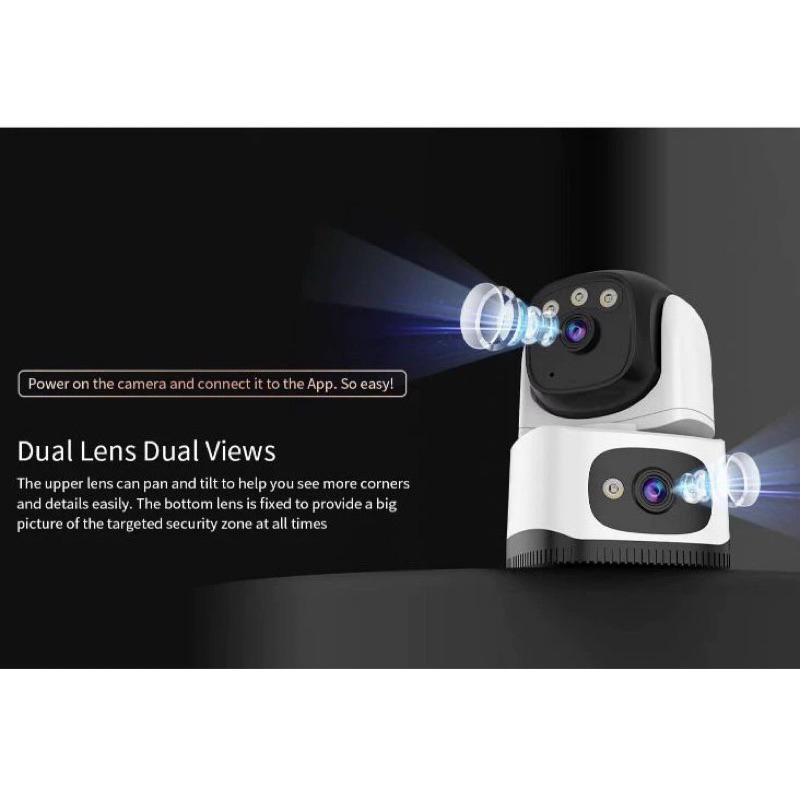 Gateway Vstarcam CS995DR (เลนส์คู่) ใหม่2024 กล้องวงจรปิดไร้สาย ความชัด 3MP(1296P) indoor มีAI+ คนตรวจจับสัญญาณเตือน
