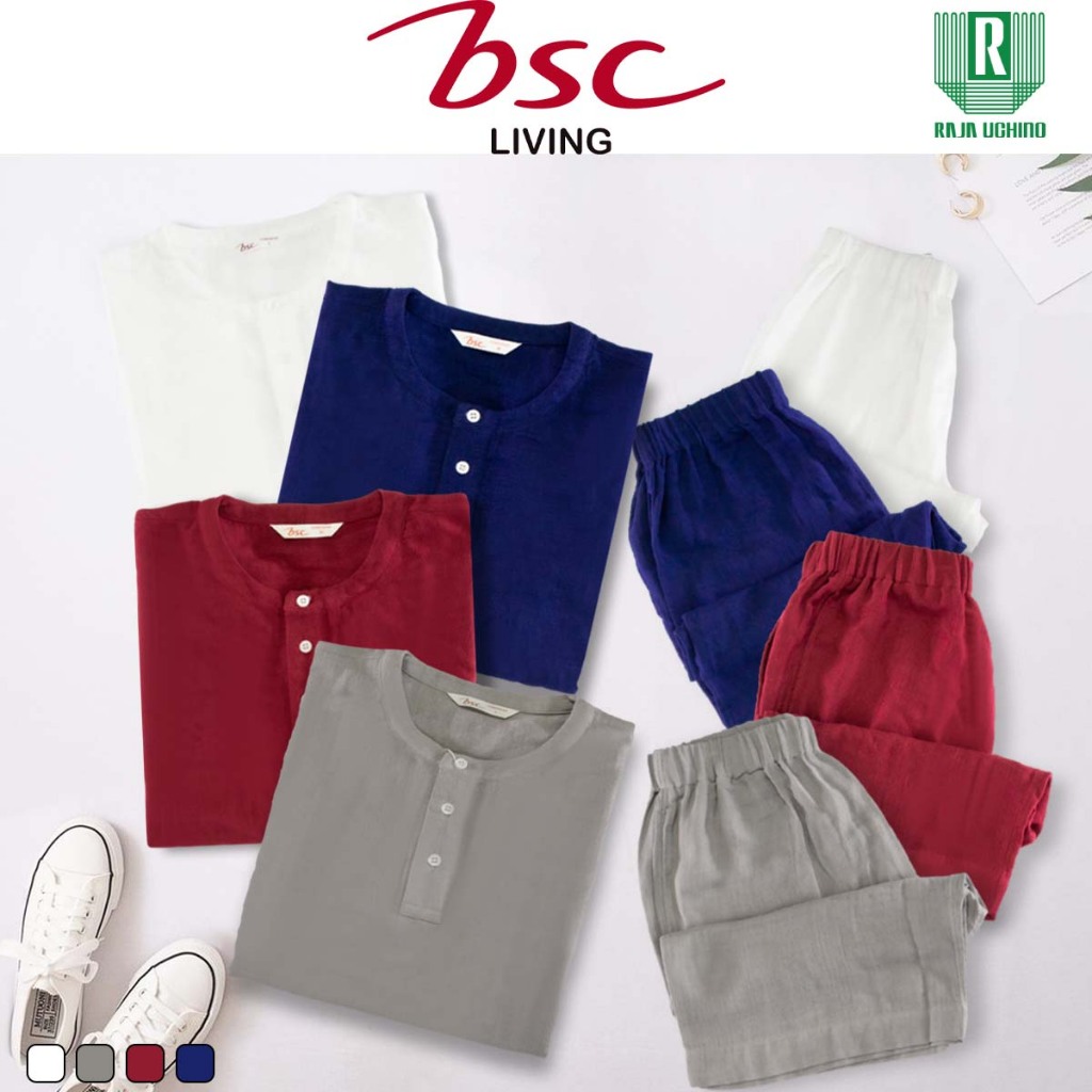 BSC New collection ชุดนอน-ชุดลำลอง (ขาสั้น+แขนสั้น) ผลิตจากฝ้ายธรรมชาติ100% บางเบา สวมใส่สบาย รุ่น (ASP014) ชุดนอน