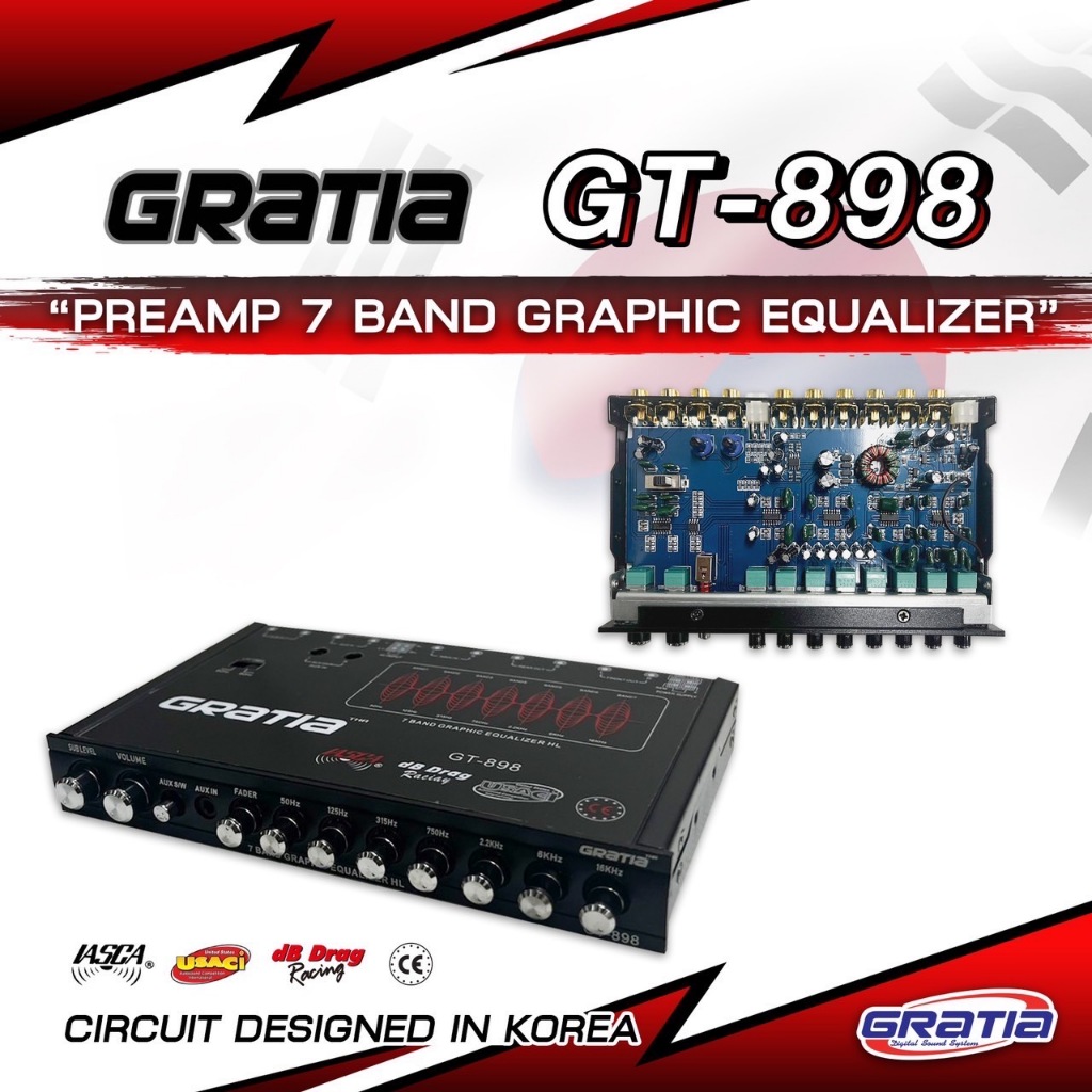ปรี 7แบรนด์ Gratia รุ่น GT898 เสียงดีแยกซับอิสระ (Hi to low ในตัว) Made in KOREA สำหรับนักเล่นเครื่องเสียงไม่ควรพลาด