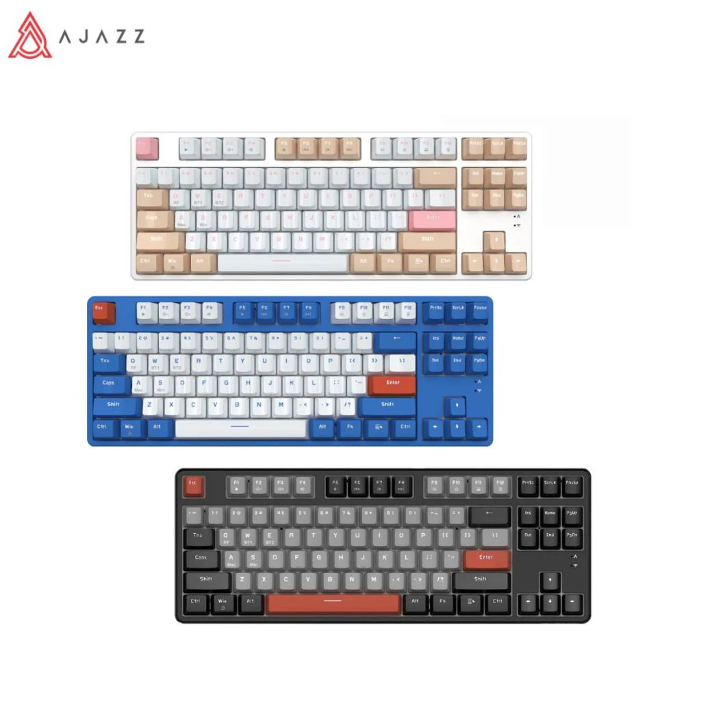 Ajazz AK871 Wireless Hotswap Dual Module(2.4+BT) TKL 80% 87Key Mechanical Keyboard รับประกัน 1 ปี