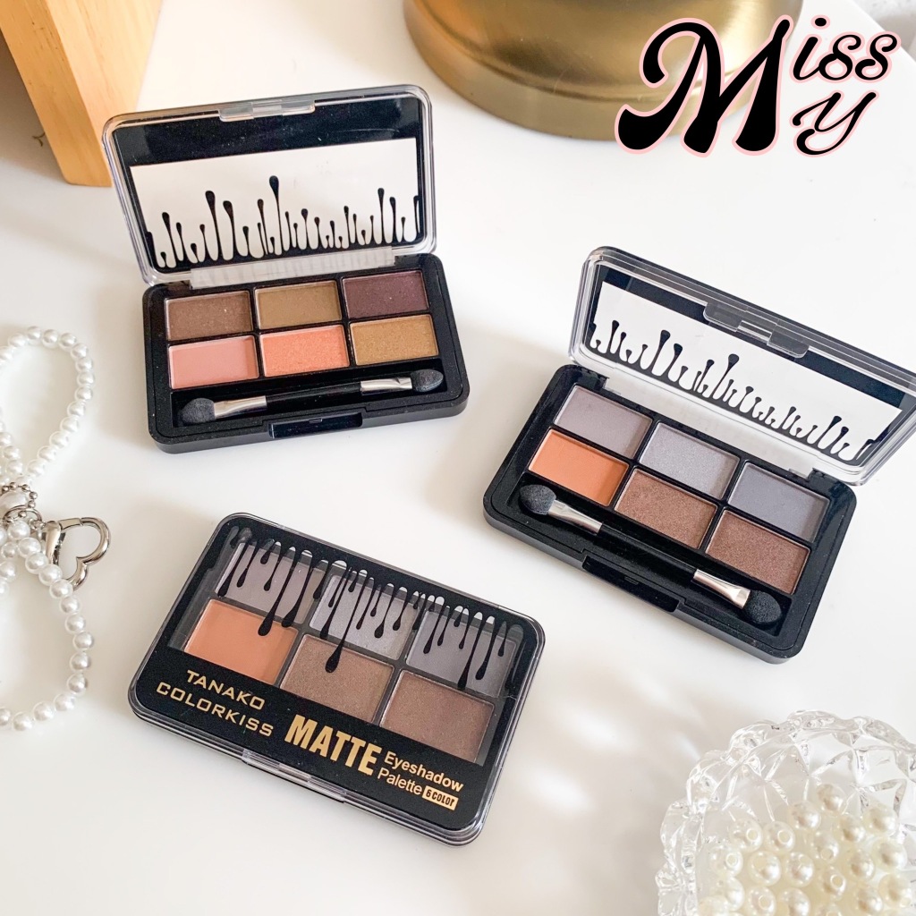TANAKO 6in1 Color Eyeshadow Palette พาเลทอายแชโดว์ เนื้อชิมเมอร์ เนียนละเอียด สีสันเป็นธรรมชาติ