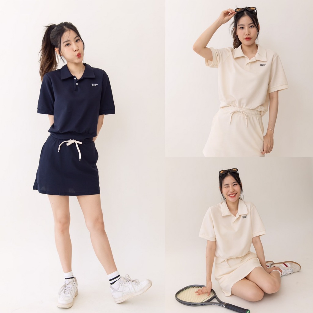 NBSTUDIO.BKK - #nb348 Teddy set ชุดเซ็ตเสื้อโปโลกับกระโปรงสั้น