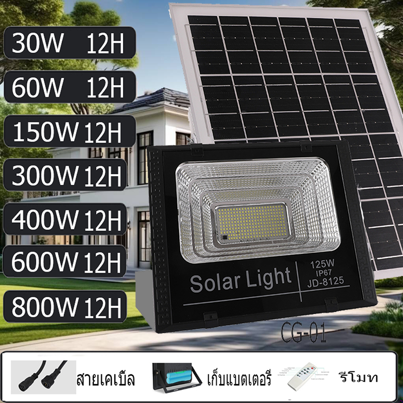 หลอดไฟ LED โซล่าเซลล์ แสงอาทิตย์ JD Solar Light 500Wไฟสปอร์ตไลท์ กันน้ำ ไฟ led โซล่าเซลล์ โซลาเซลล์ ไฟ led โซล่าเซลล์ สป