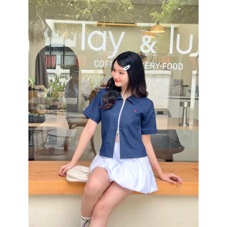 KATIE POLOjean - เสื้อโปโลผ้ายีนส์