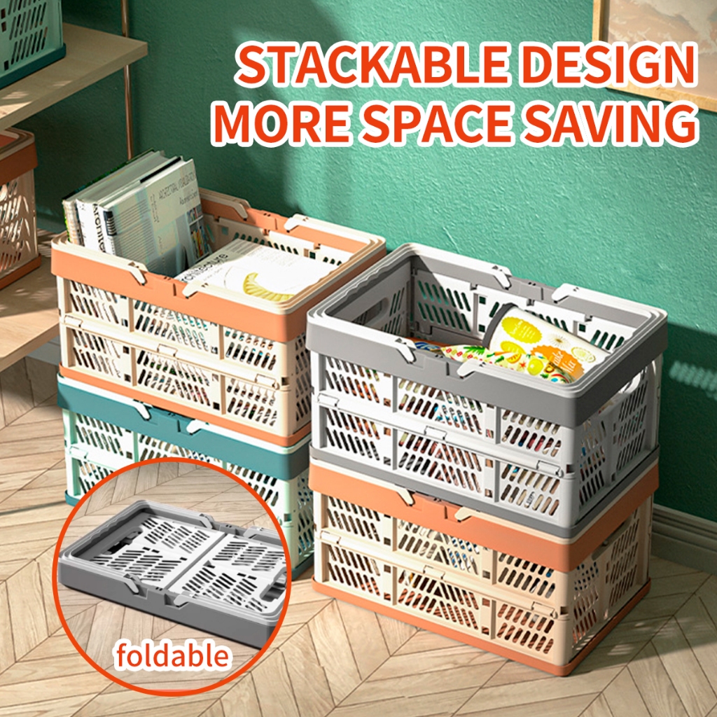 🔥 พกพาสะดวก 🔥 กล่องเก็บของขนาดใหญ่ ตะกร้าเก็บของสีพาสเทล  พร้อมที่จับสำหรับห้องครัว ห้องนั่งเล่นและโต๊ะ - รูปที่ 7
