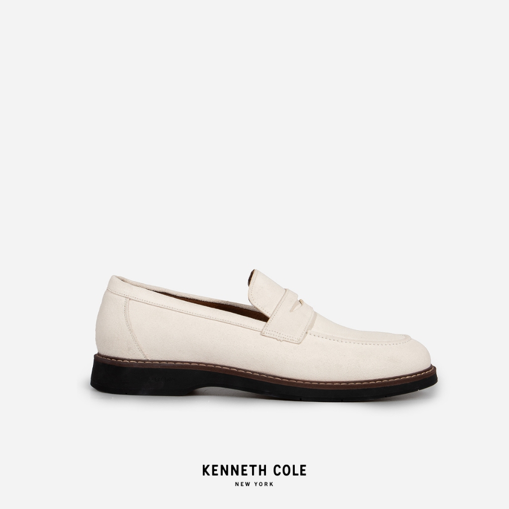 KENNETH COLE รองเท้าลำลองผู้ชายรุ่น THOMAS SUEDE LOAFER WHITE สีขาว ( CAS - RS44074LE-110 )