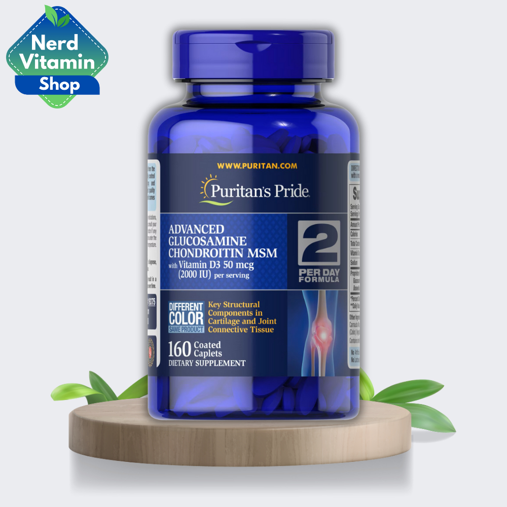 Puritan's Pride Glucosamine, Chondroitin, MSM 160 Caplets (English Version)