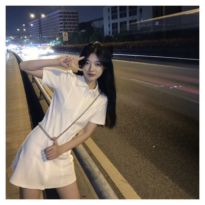 TTS พร้อมส่ง🔥🌺  เวอร์ชั่นเกาหลีของใหม่ฤดูร้อนคอปกโปโลหลากสีบาง A กระโปรงสั้นนักเรียนกระโปรงกีฬา