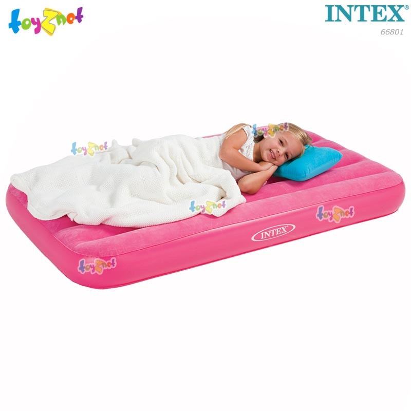 Intex ที่นอนเป่าลมเด็กแค้มป์ แคมป์ปิ้ง ปิคนิค โคซี่แอนด์ฟัน 0.88×1.57×0.18 ม. สีชมพู รุ่น 66801