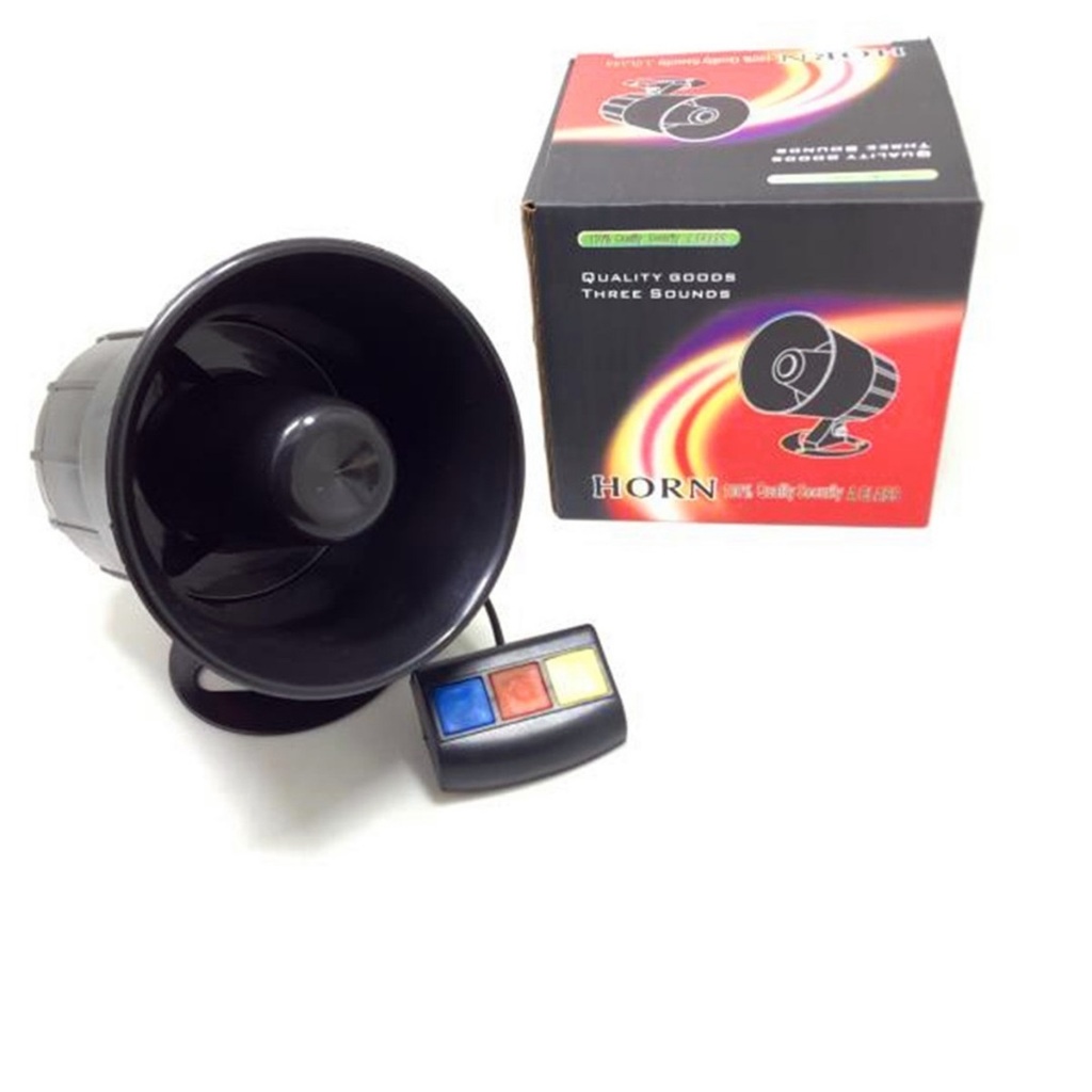 แตร แตรรถ มอเตอร์ไซค์ รถยนต์ เสียงไซเรนเปลี่ยนได้3เสียง/7 เสียง HORN-3s 12V 30W 110 dB CAR