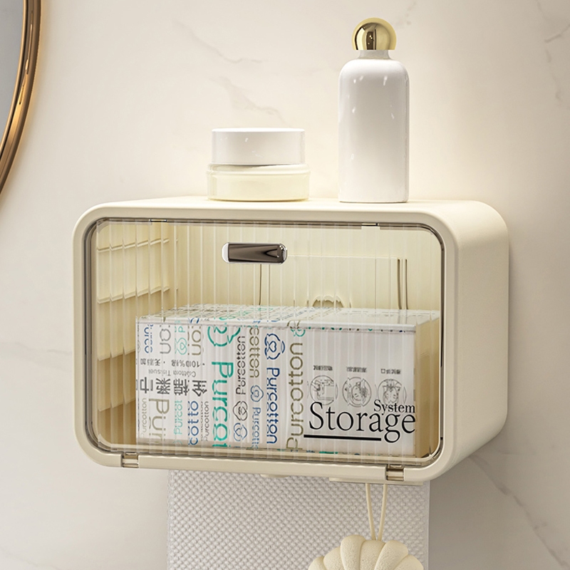 Dear Home กล่องใส่ทิชชู่ กันน้ำ กล่องใส่กระดาษทิชชู่ ติดผนัง รุ่นไม่ต้องเจาะ