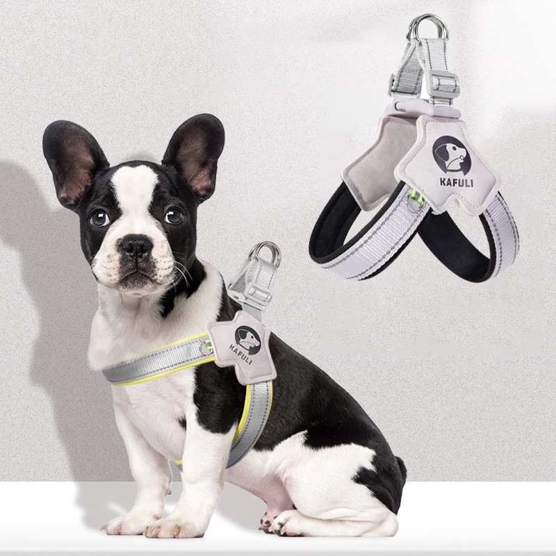 เสื้อรัดอกหมา สุนัข แมว Dog Harness เชือกจูงสุนัข สายรัดหน้าอก รูปตัว Y แบบสะท้อนแสง สายจูงสัตว์เลี้ยง