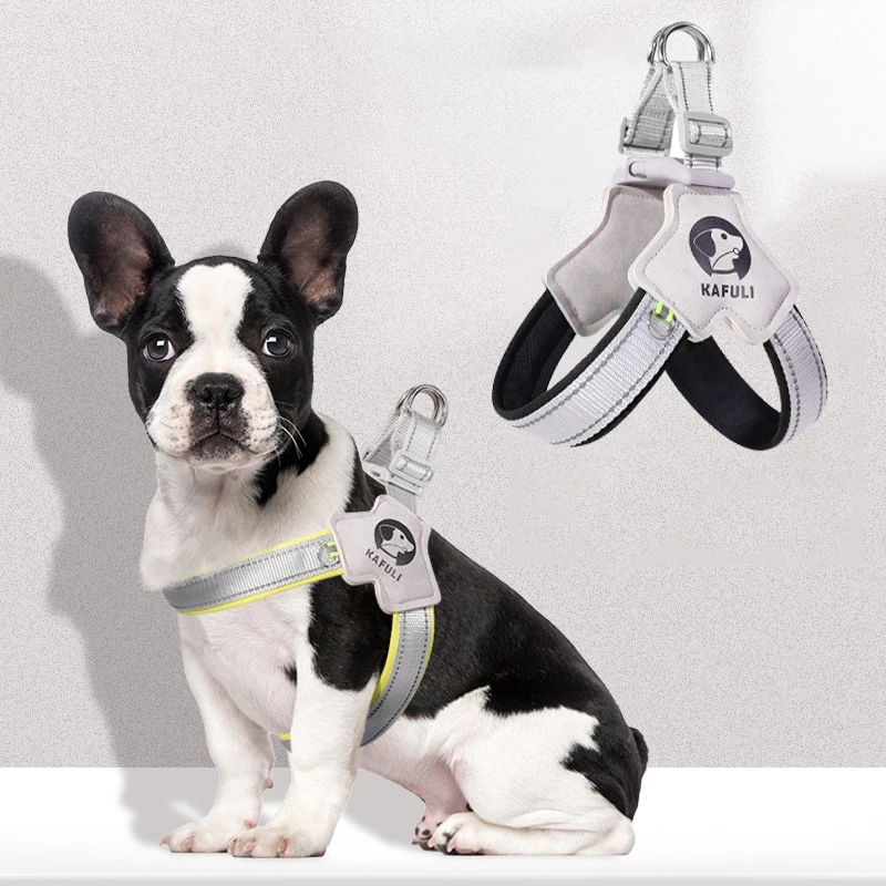 เสื้อรัดอกหมา สุนัข แมว Dog Harness เชือกจูงสุนัข สายรัดหน้าอก รูปตัว Y แบบสะท้อนแสง สายจูงสัตว์เลี้ยง