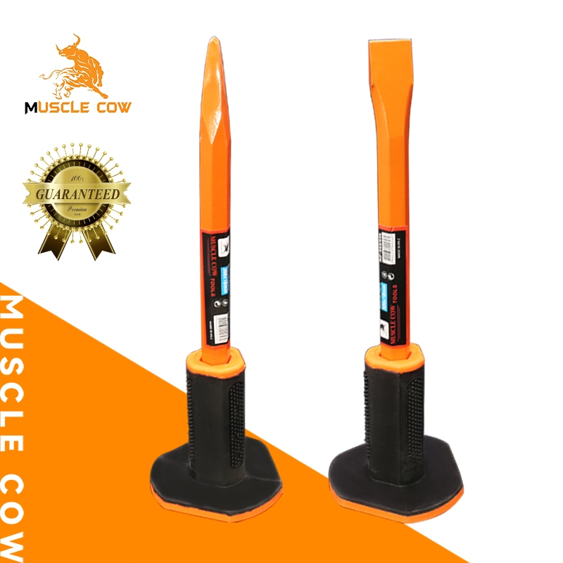 MUSCLE COW สิ่วก่ออิฐ สกัด สิ่ว สกัดหุ้มยาง หัวแหลม สกัดปลายแหลม สกัดปลายแบน สิ่วหน้าแคบ สกัดเหล็ก สกัดหิน สกัดปูน