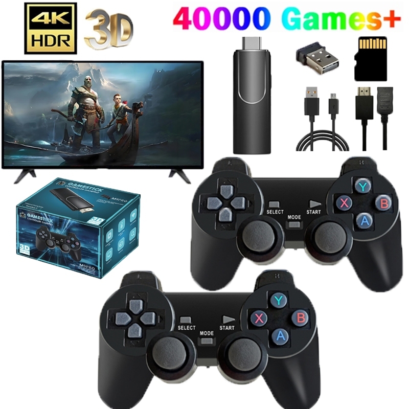 M8 Controller GameHDMI GAME STICK TV 64GB 10000 Video Game Console Wireless Controller Family Gaming