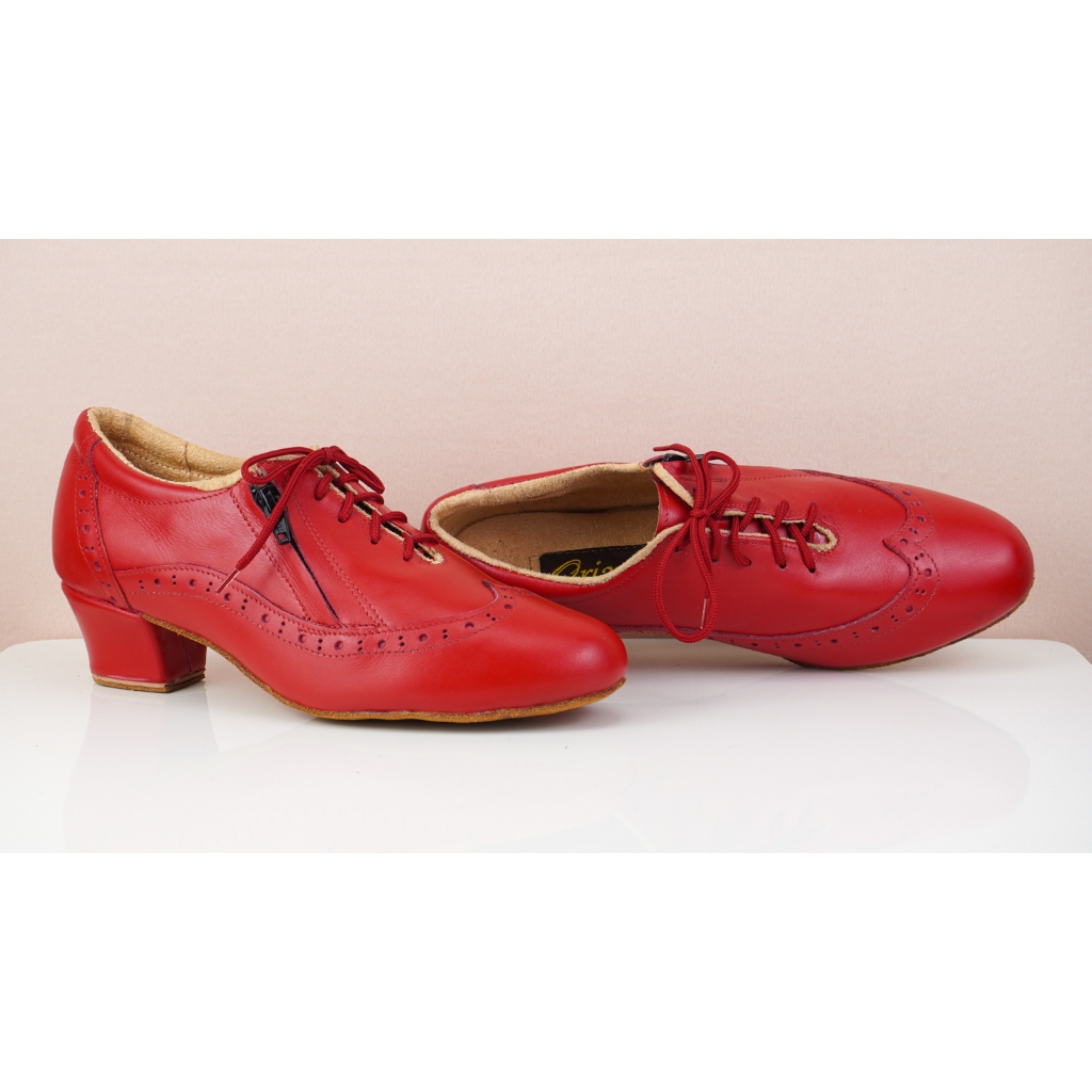 รองเท้าลีลาศ และ Salsa Dance Shoes Oriana MD-P14 สีแดงส้นสูง 1.5 นิ้ว