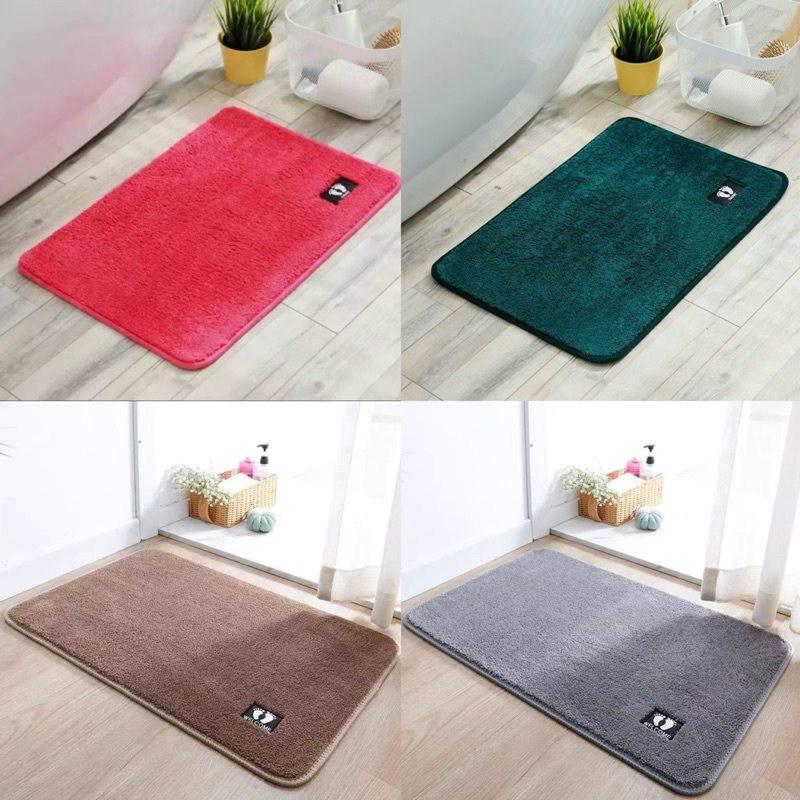 พรมเช็ดเท้า ขนาด 40 x 60cm สีสดใส ไม่จางหาย ไม่ขุยไม่หดตัว