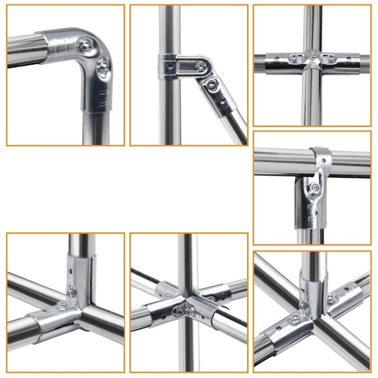 ข้อต่อท่อ แบบประกบ เหล็กเคลือบสังกะสี สำหรับงาน DIY ขนาด 25 มม.(ท่อ6หุน) Pipe DIY Work, Size 25 mm.