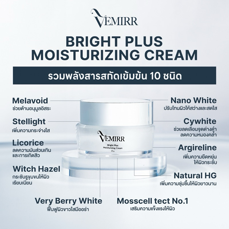 ครีมบำรุงผิวหน้าลดหน้าหมองคล้ำ มี Vitamin C ช่วยให้ผิวกระจ่างใส ชุ่มชื้น ไม่แห้งกร้าน