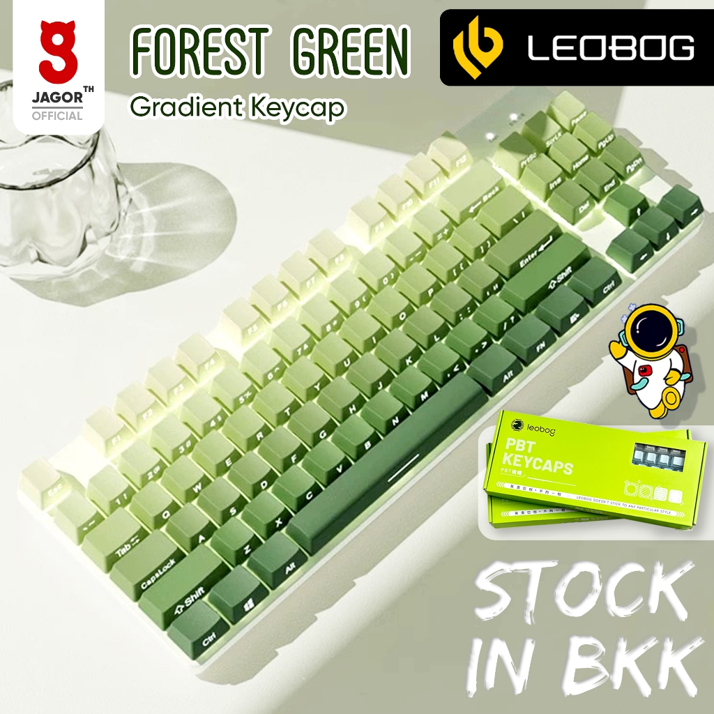 (พร้อมส่งจากไทย) คีย์แคปไล่สี Leobog LEOBOG EN Forest Green Gradient green JAGOR PBT Cherry Profile 136 คีย์