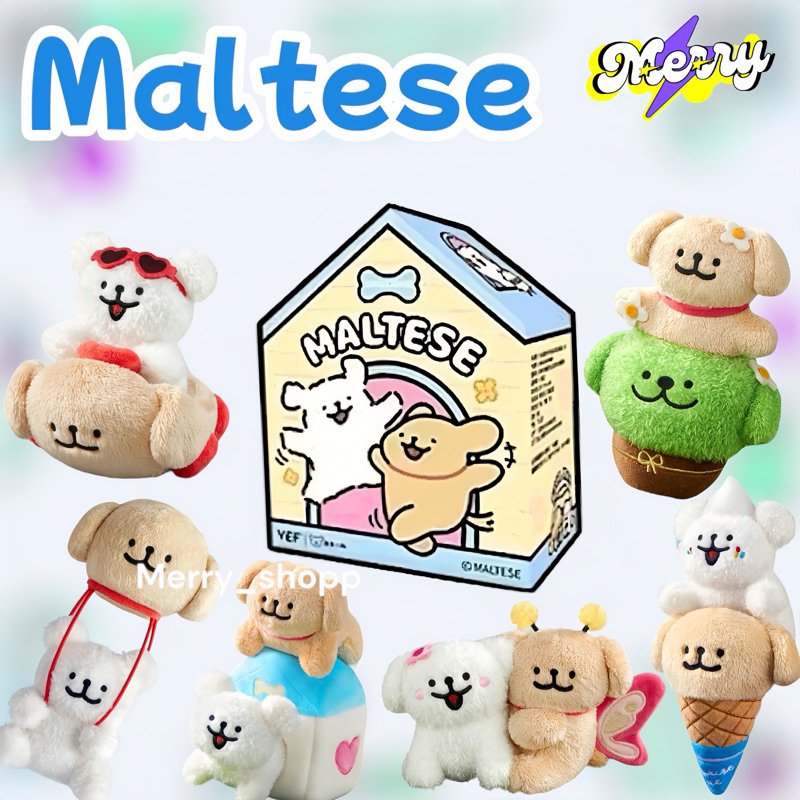 พร้อมส่ง (ลดเพิ่มสูงสุด30%) สุ่มพวงกุญแจ Maltese blind box happy GOGO (ลุ้น)Secret