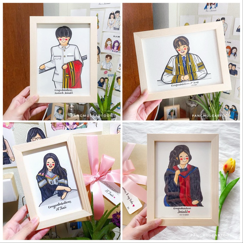 กรอบรูป ภาพวาด ของขวัญรับปริญญา ของขวัญปัจฉิม ของขวัญวันเกิด 💐