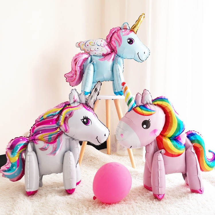 ลูกโป่งม้ายูนิคอร์น ลูกโป่ง unicorn 3D ม้าโพนี่ ม้ายูนิคอร์น กวาง หมาน้อย 3D 58*57ซม ตัวใหญ่ /HomeUP