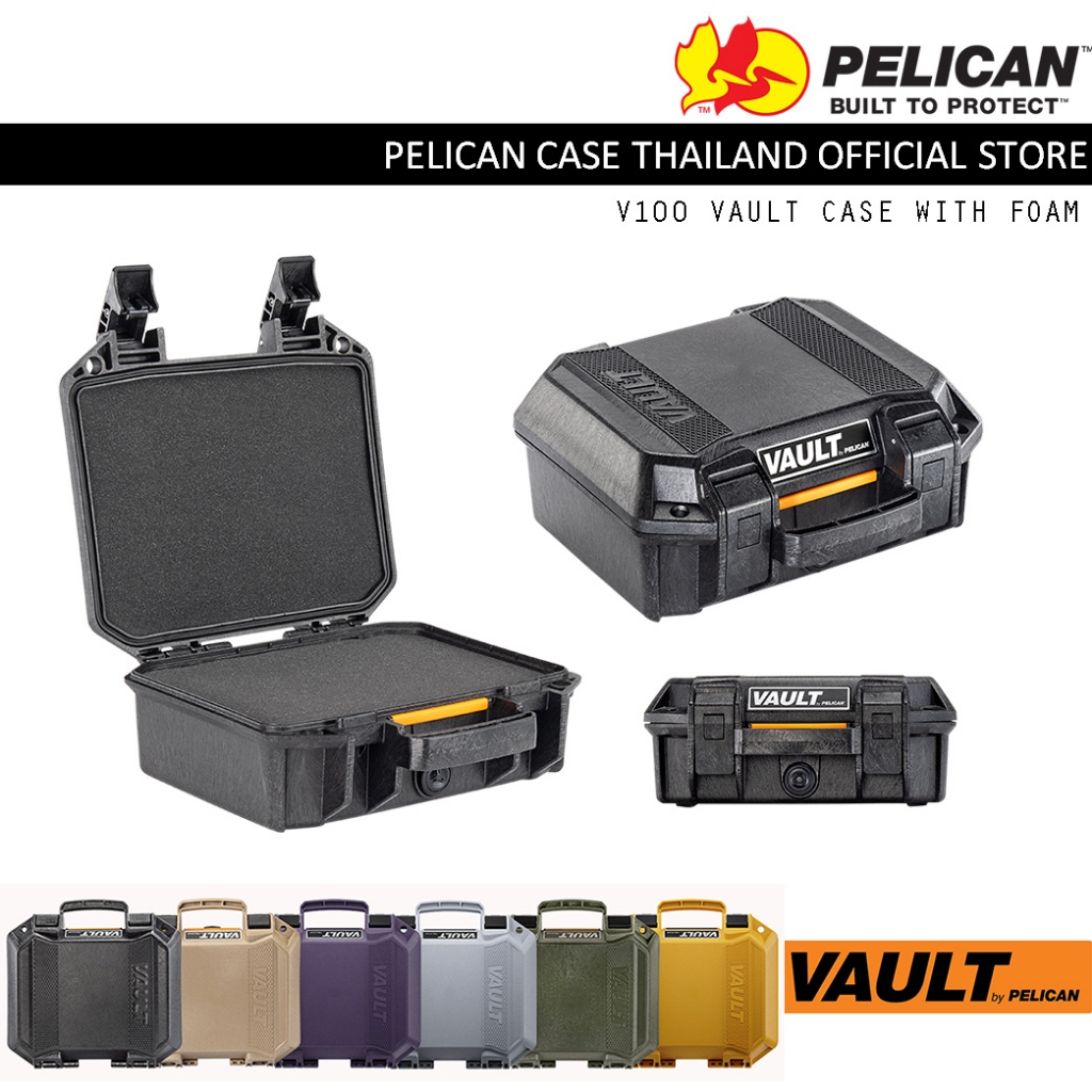 Pelican V100 Vault Case with Foam - กระเป๋ากันน้ำกันกระเเทก