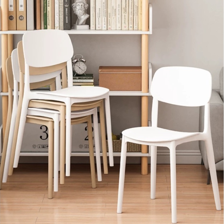 Homemark เก้าอี้ ทานข้าว คาเฟ่ ขนาด 77x44x37cm เก้าอี้สีขาว มินิมอล ทำงาน ร้านค้า เก้าอี้คาเฟ่ ร้านอาหาร ร้านค้า