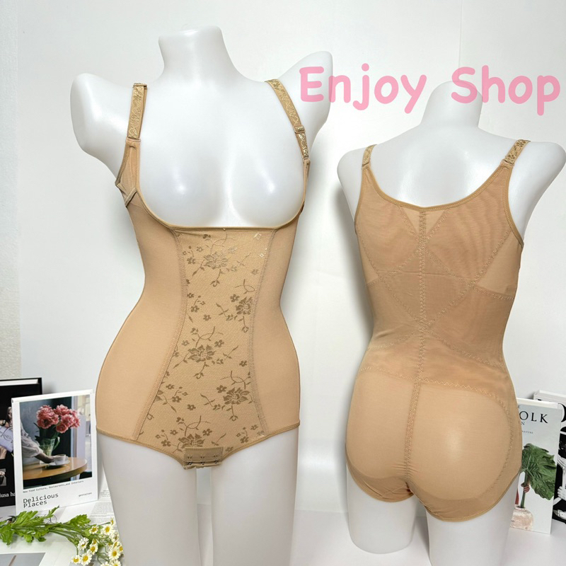 Anny6005 ชุดบอดี้สูทเต็มตัว สายเดี่ยวผ้าสเตย์ กระชับหุ่นสวย เป้าเปิดได้ size M,L,XL,2XL
