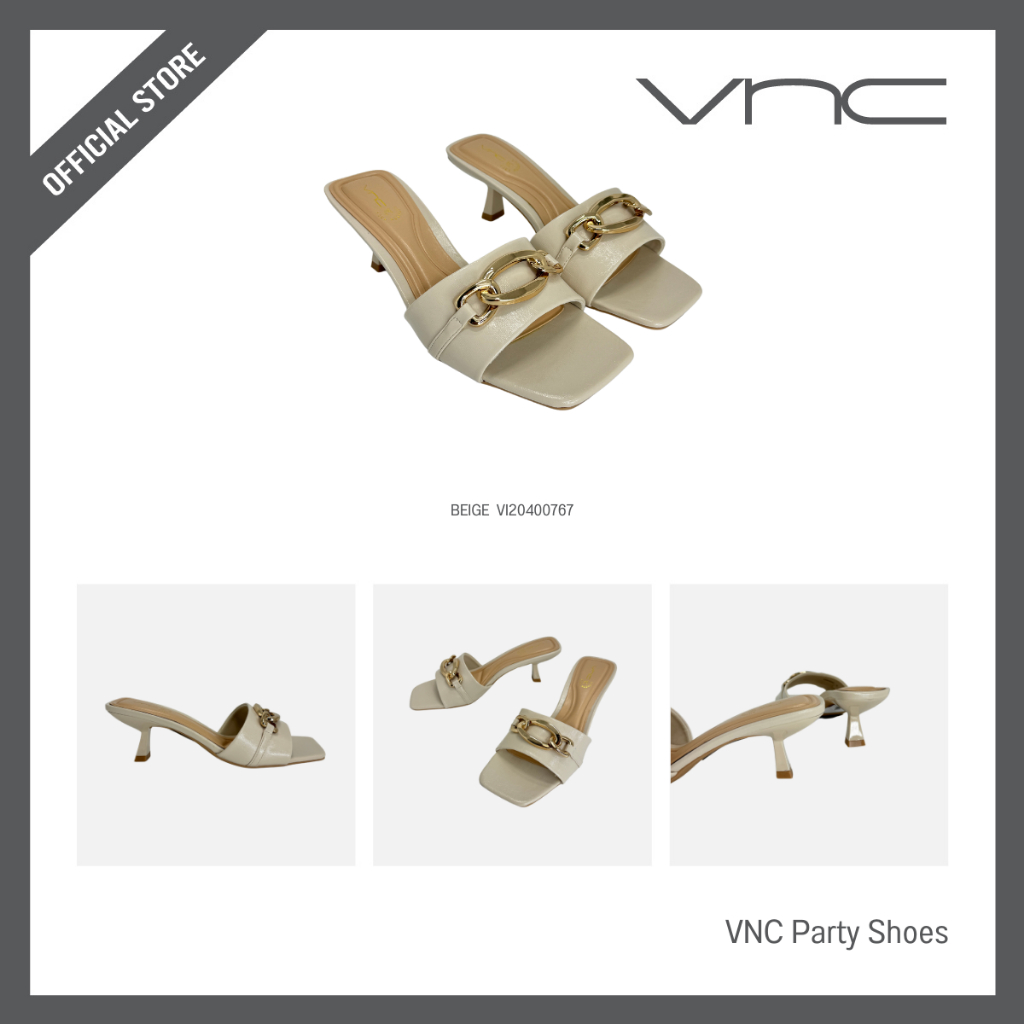 VNC รองเท้าผู้หญิง รองเท้าส้นสูง สี BEIGE