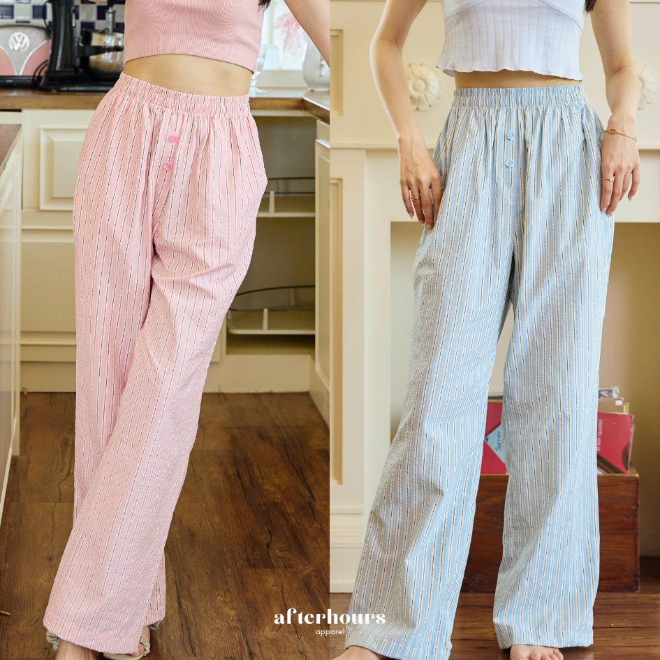 Afterhours - Waffle stripe pants Bubblegum Edition