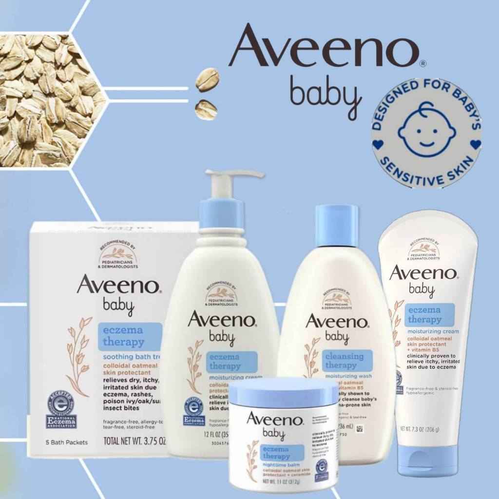 Aveeno Baby Eczema Therapy Moisturizing ครีมบำรุงผิวที่แห้งและคัน ราคา ถูกที่สุด ดีลบีเคเค รูปภาพหลัก