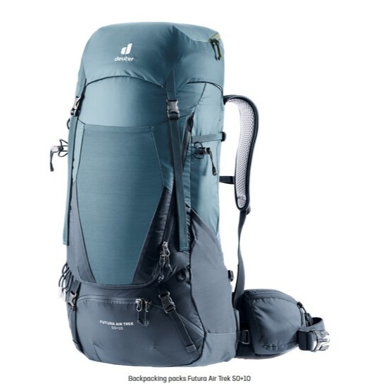 เป้ deuter รุ่น Futura Air Trek 50+10 โลโก้ใหม่ ปี 2023 สีฟ้า Atlantic Ink
