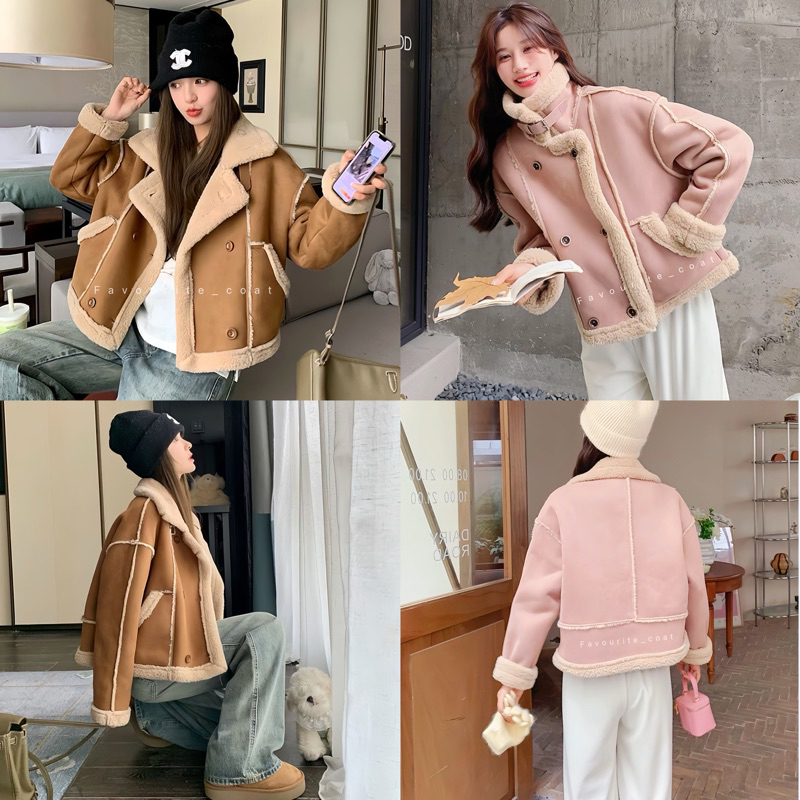 พร้อมส่ง เสื้อโค้ทกันหนาว แต่งขนแกะเทียมทั้งตัว ใส่ได้หลายแบบ ทรงสวย น้ำหนักดี แนะนำเลยค่ะ
