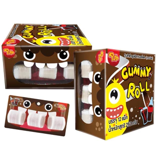[X1กล่อง12ชิ่น] Pipp Gummy Roll กัมมี่โรล วุ้นสำเร็จรูปเพ็กทิน 4รสชาติ แพ็ก 12 ชิ้น 252g.