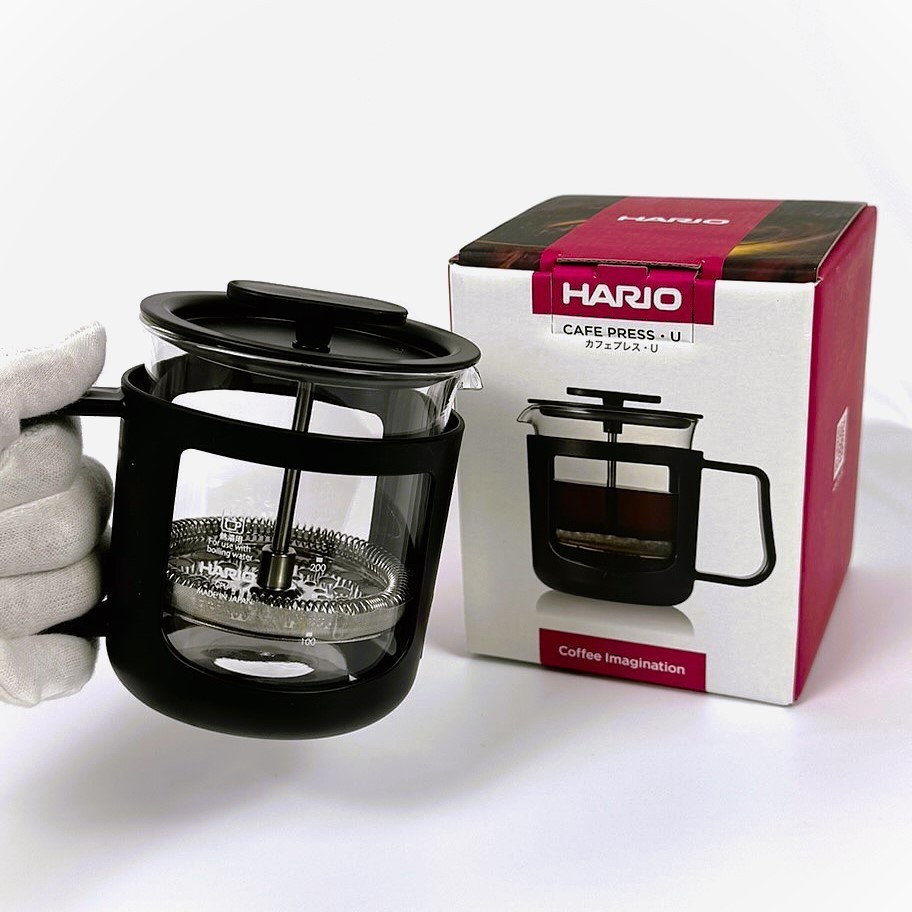 HARIO Cafe Press U French Press Tea Coffee Heat-Resistant Glass Practical 300ml CPU-2-B Direct From 